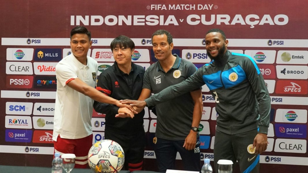 Shin Tae yong pelatih Garuda dalam jumpa pewarta laga Curacao vs Indonesia (Foto PSSI).
