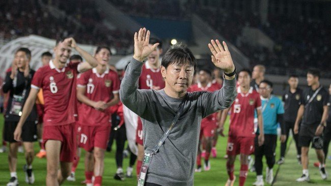 Shin Tae yong bersama Timnas Garuda Foto Antara Mohammad Ayudha