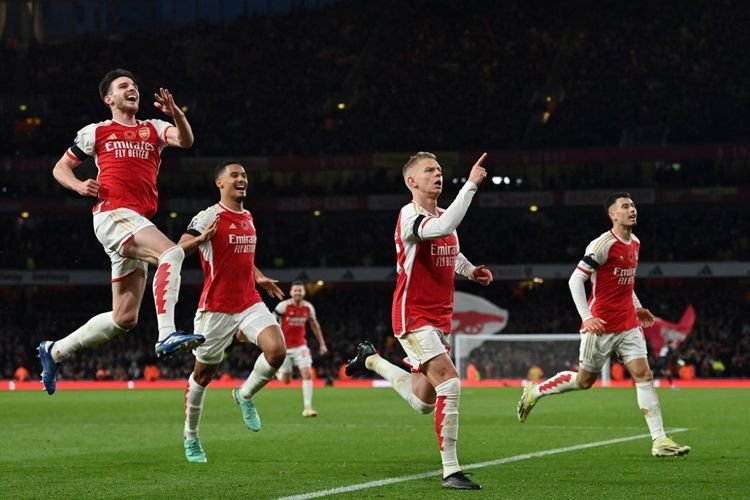 Selebrasi gol Arsenal Foto AFP Glyn Kirk