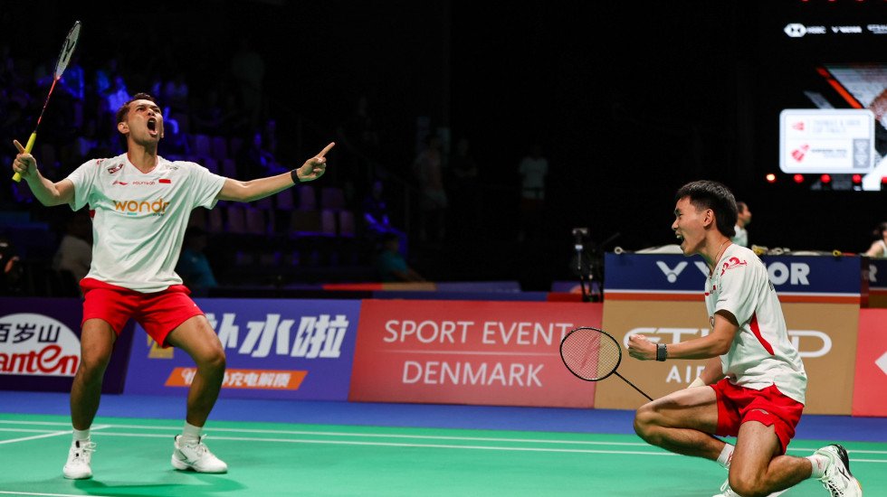 (Pasangan dadakan Fajar Alfian/Nikolaus Joaquin Dok: bwfthomasubercups.bwfbadminton.com)
